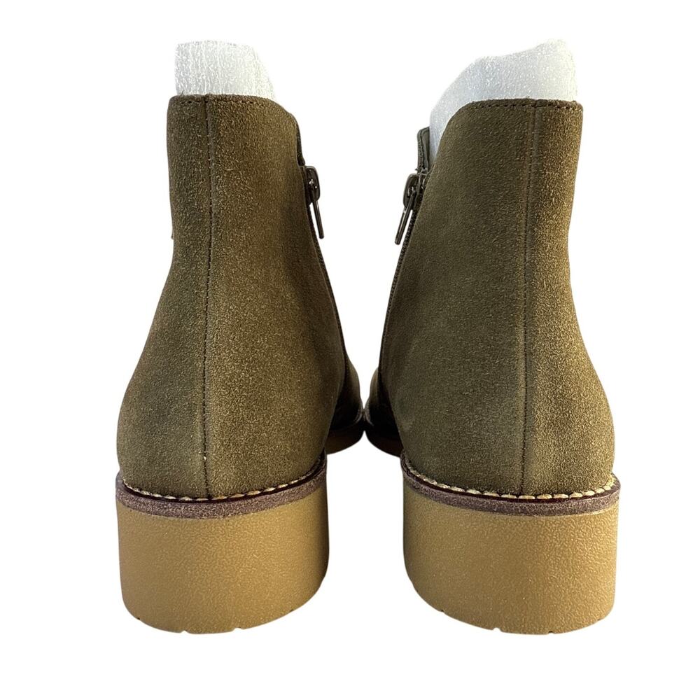 VANELi Ankle Boots Hadia Womens 7.5 Suede Khaki Nival Double Side Zip 311539 - Picture 6 of 12